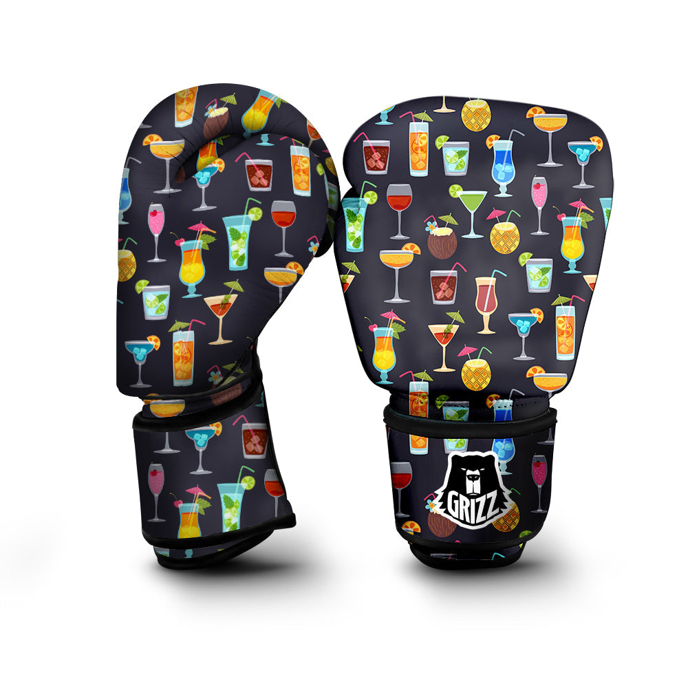 Cocktail Exotic Print Pattern Boxing Gloves-grizzshop