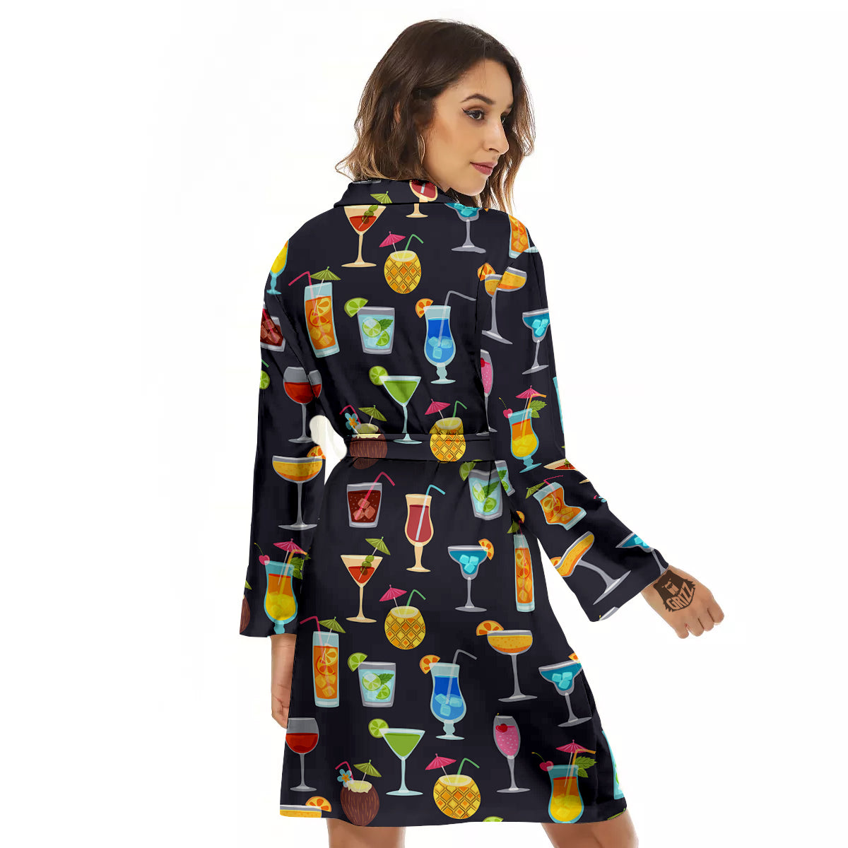 Cocktail Exotic Print Pattern Women's Robe-grizzshop