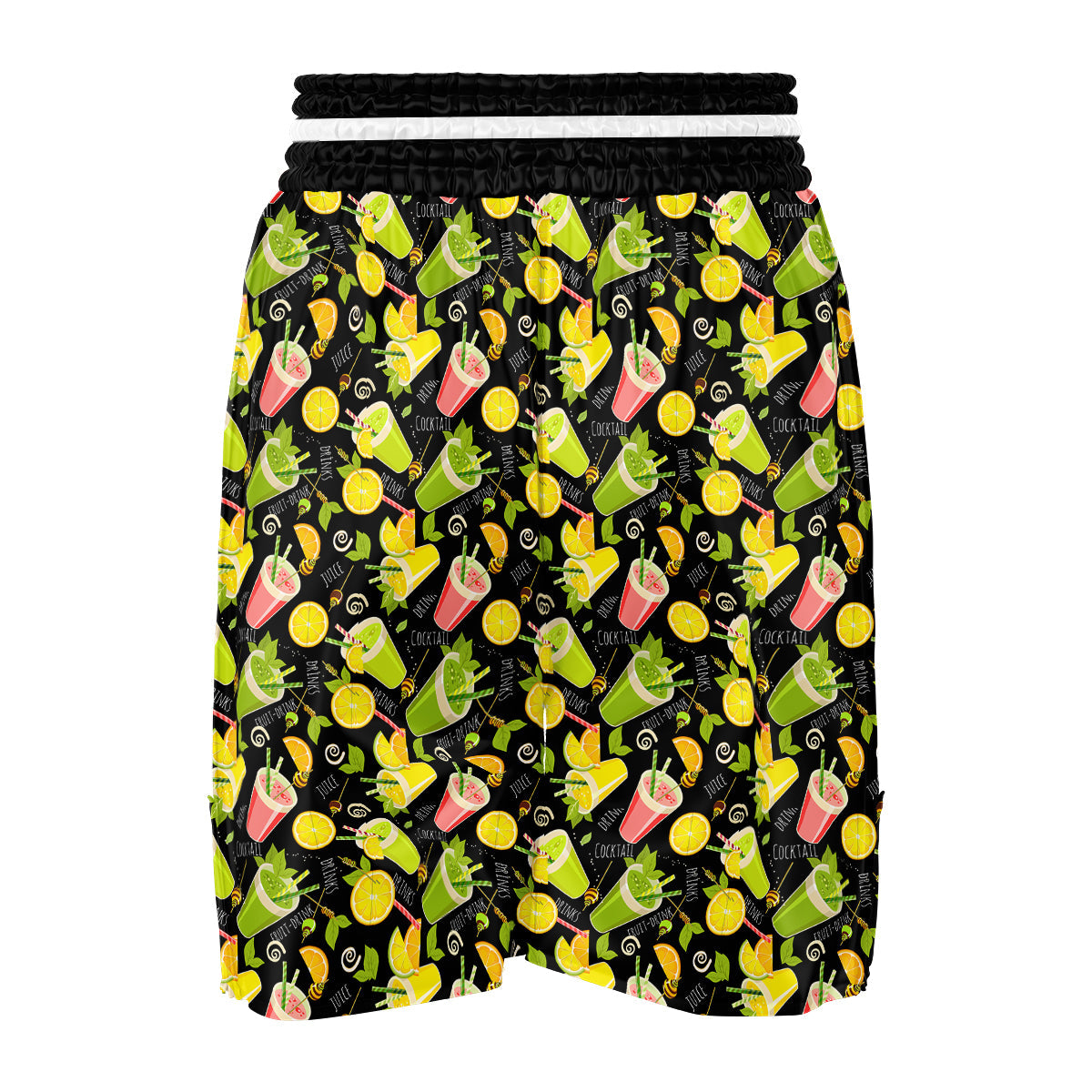 Cocktail Lemon Print Pattern Boxing Shorts-grizzshop
