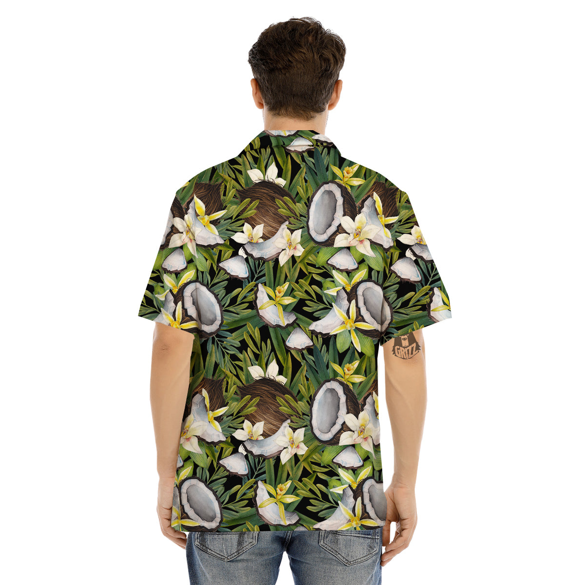 Coconut And Vanilla Flower Print Pattern Men's Hawaiian Shirt-grizzshop