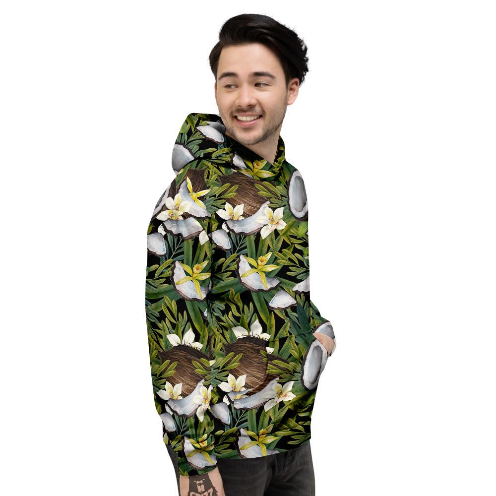 Coconut And Vanilla Flower Print Pattern Men's Hoodie-grizzshop