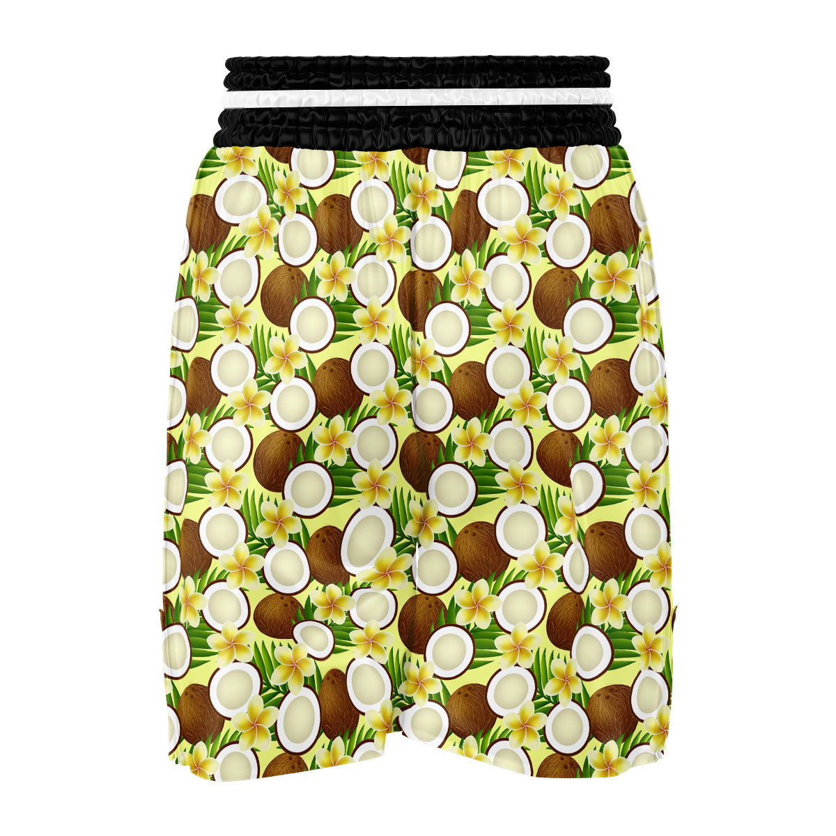 Coconut Beige Print Pattern Boxing Shorts-grizzshop