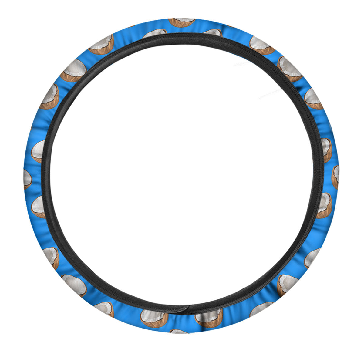 Coconut Blue Print Pattern Car Steering Wheel Cover-grizzshop