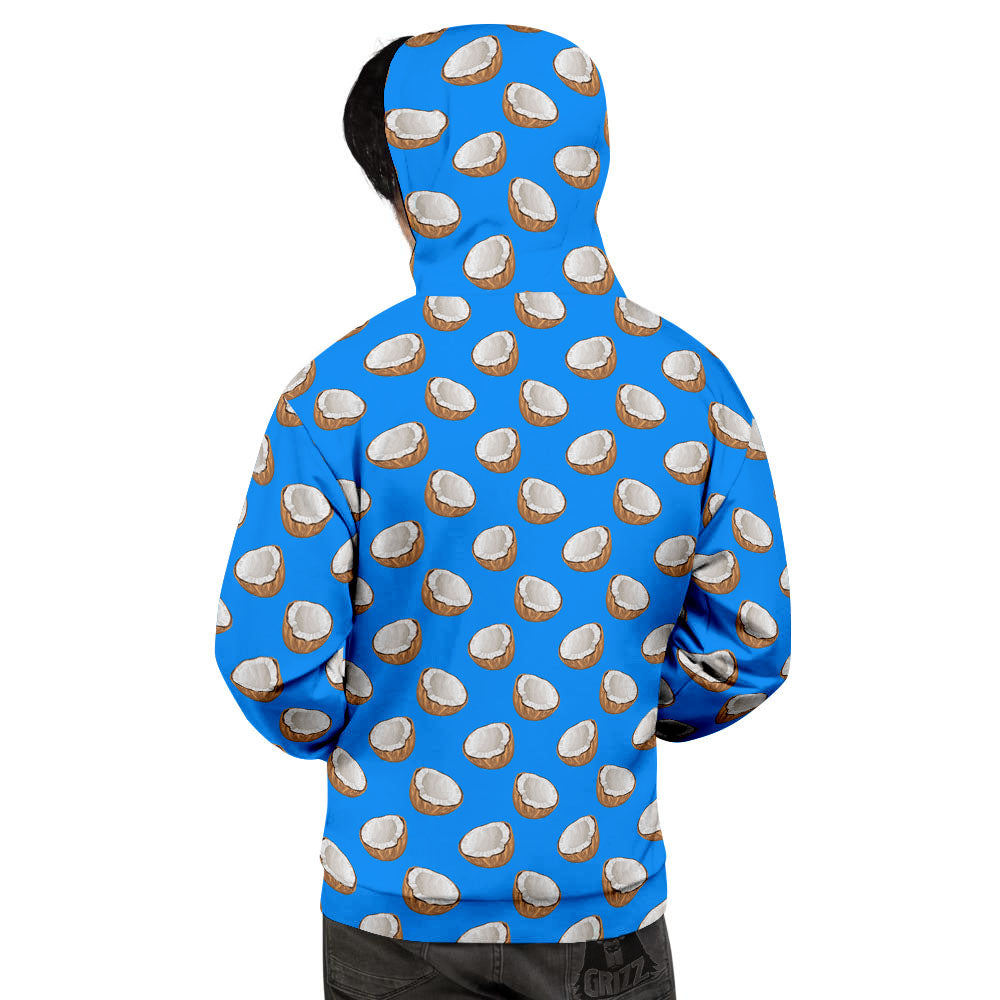 Coconut Blue Print Pattern Men's Hoodie-grizzshop