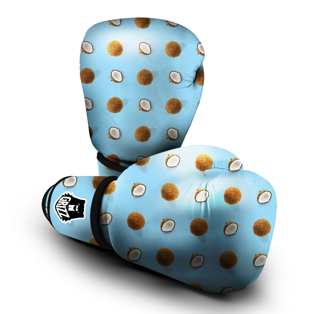 Coconut Blue Summer Print Pattern Boxing Gloves-grizzshop