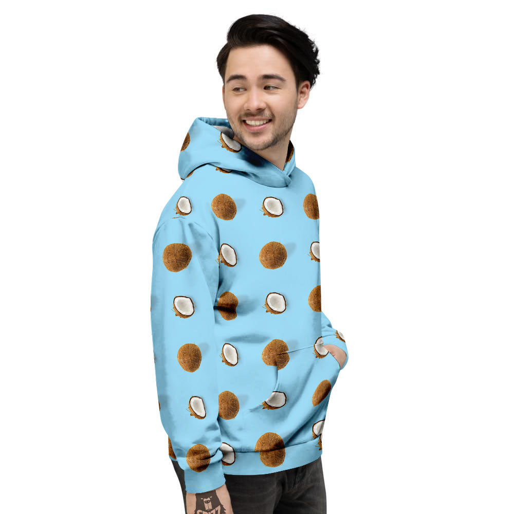 Coconut Blue Summer Print Pattern Men's Hoodie-grizzshop