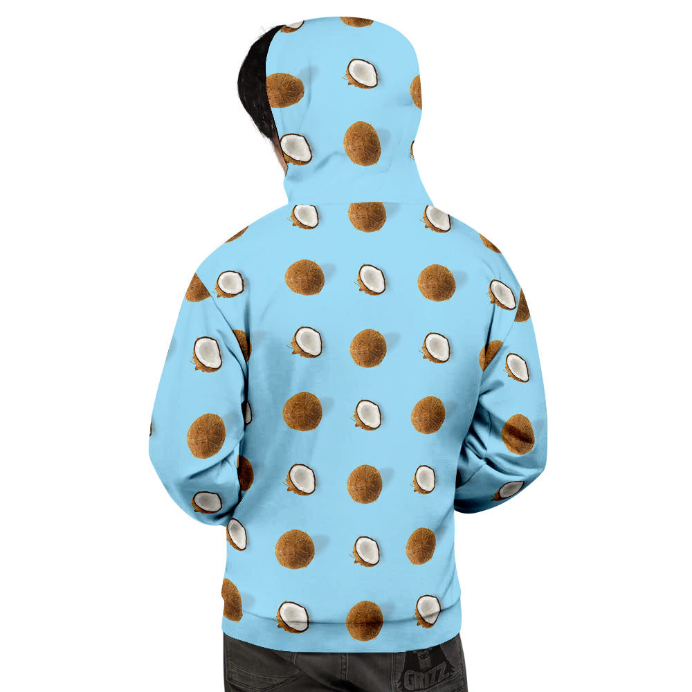 Coconut Blue Summer Print Pattern Men's Hoodie-grizzshop