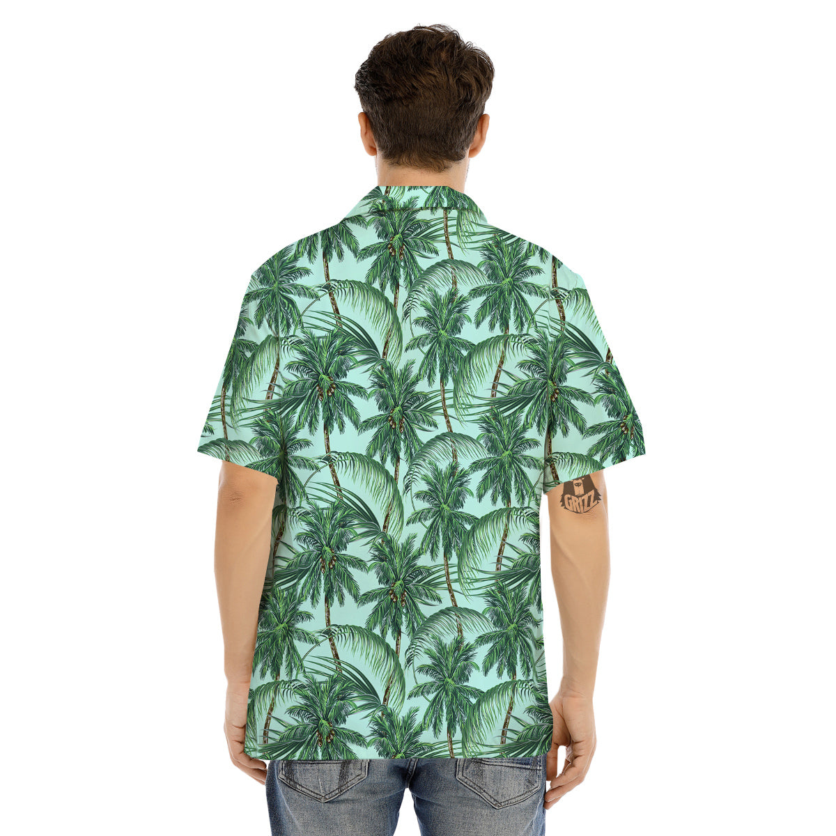 Coconut Leaf Print Men's Hawaiian Shirt-grizzshop