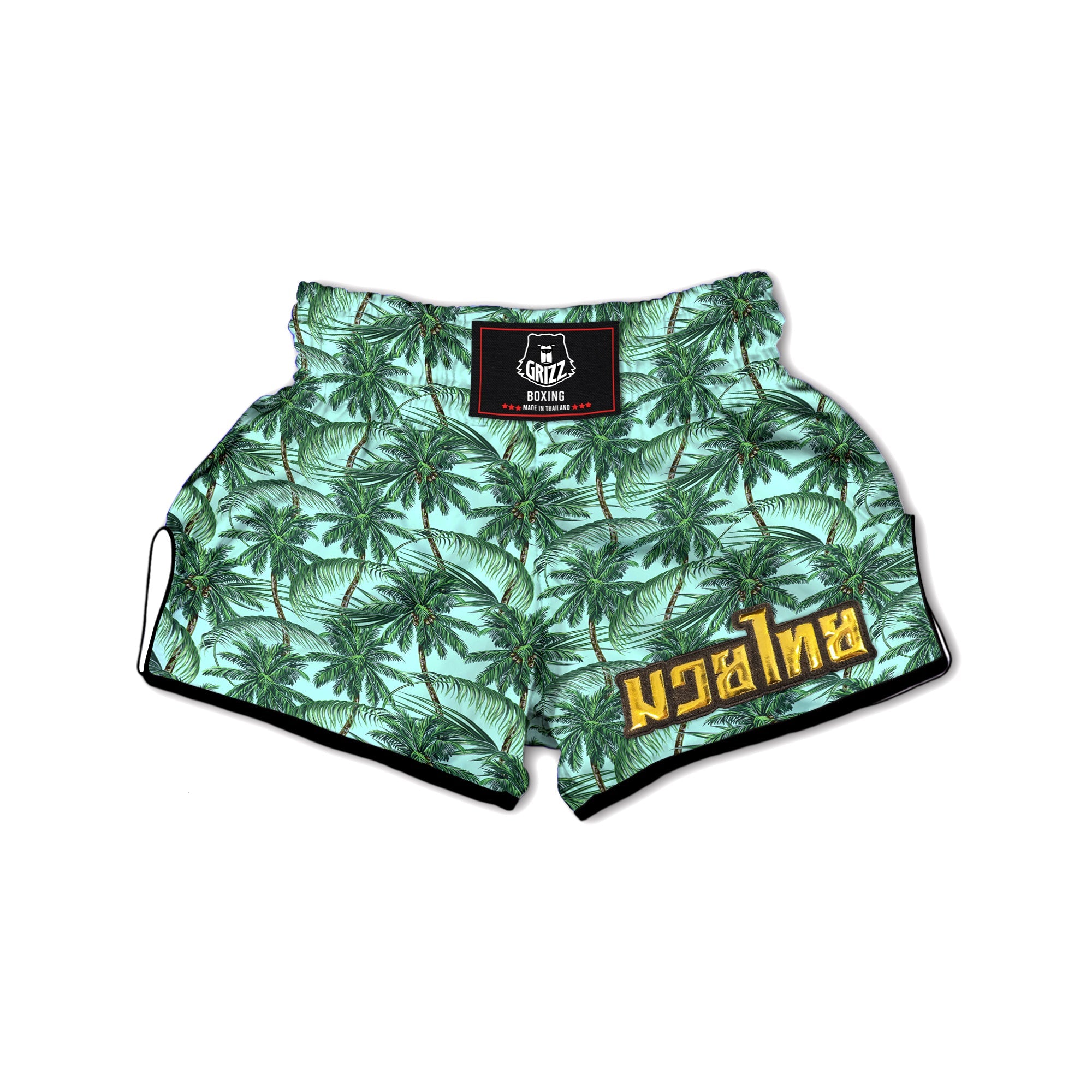 Coconut Leaf Print Muay Thai Boxing Shorts-grizzshop