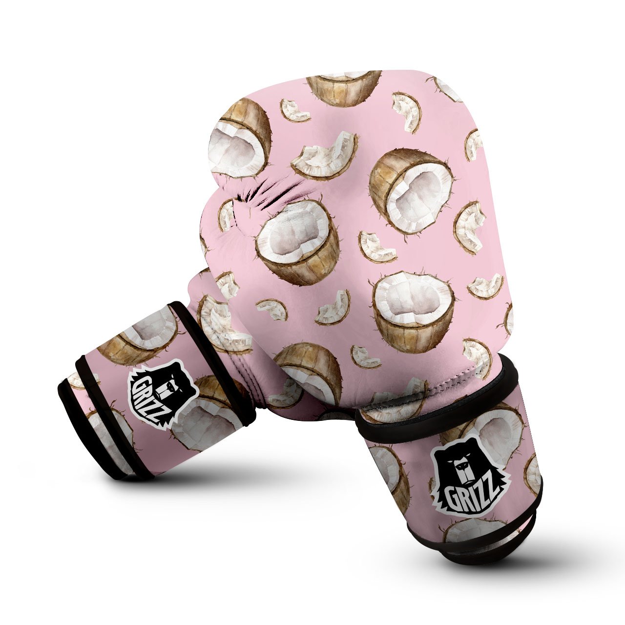 Coconut Pink Print Pattern Boxing Gloves-grizzshop