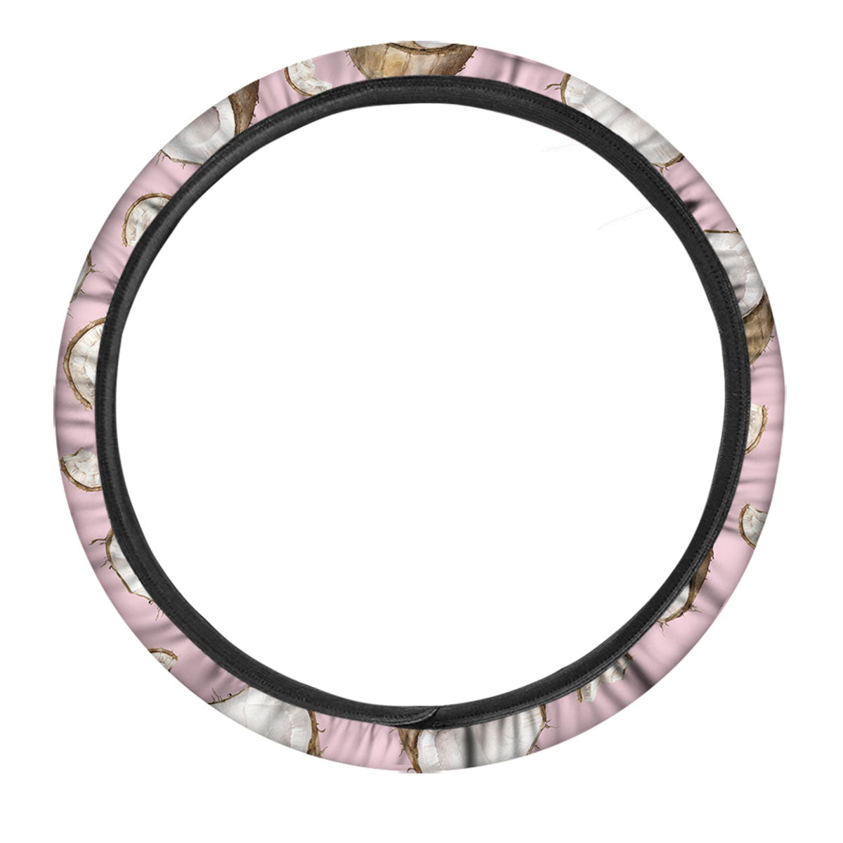 Coconut Pink Print Pattern Car Steering Wheel Cover-grizzshop