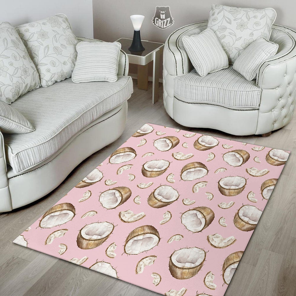Coconut Pink Print Pattern Floor Mat-grizzshop