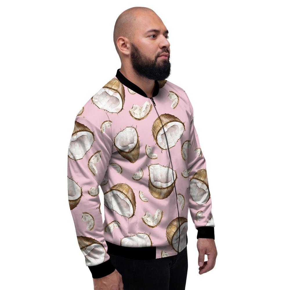Coconut Pink Print Pattern Men's Bomber Jacket-grizzshop