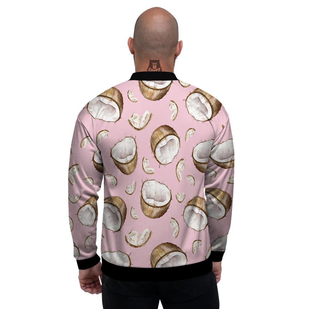 Coconut Pink Print Pattern Men's Bomber Jacket-grizzshop
