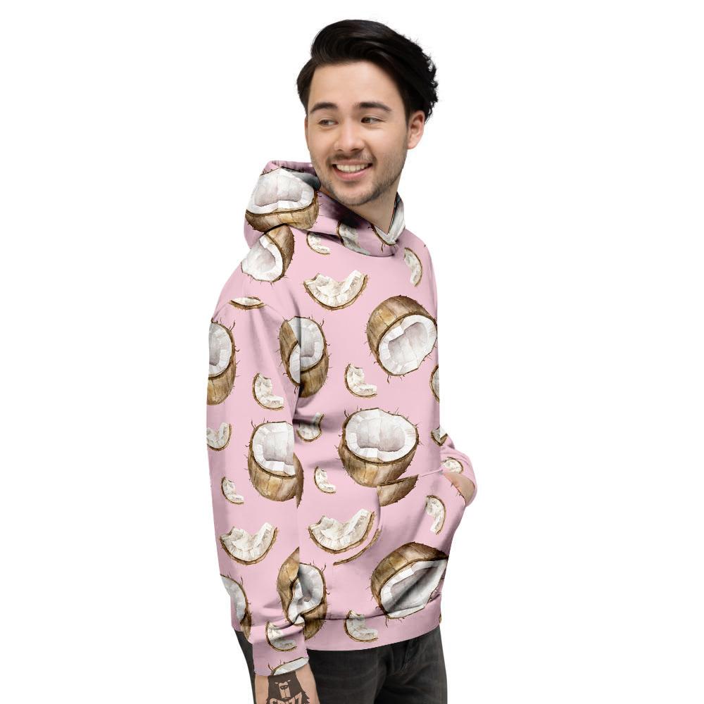 Coconut Pink Print Pattern Men's Hoodie-grizzshop