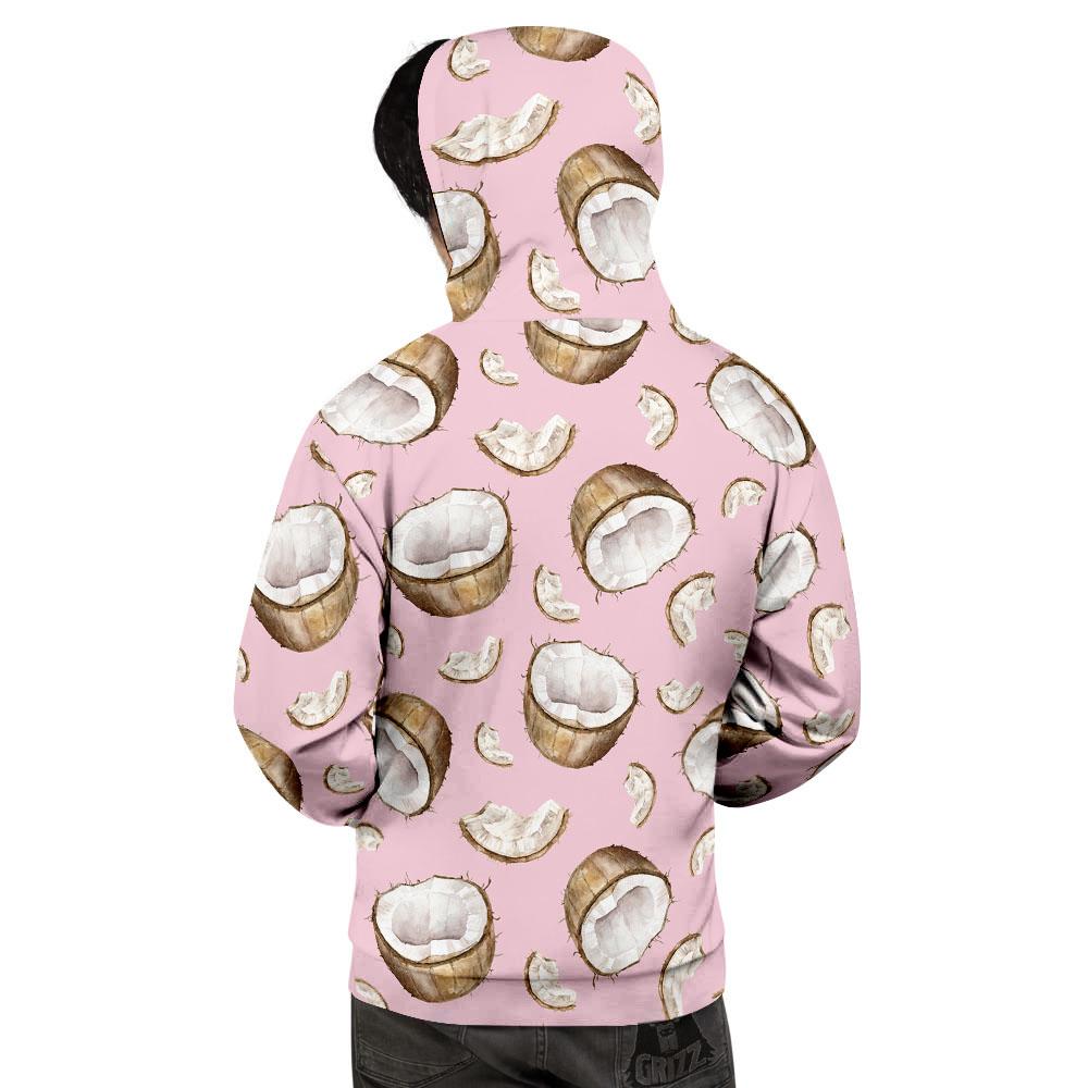Coconut Pink Print Pattern Men's Hoodie-grizzshop