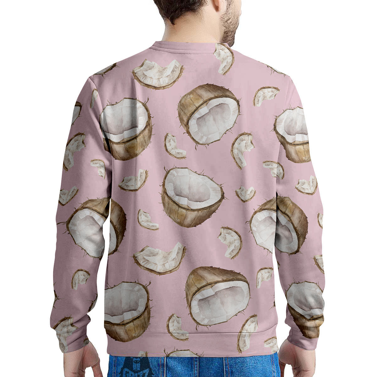 Coconut Pink Print Pattern Men's Sweatshirt-grizzshop
