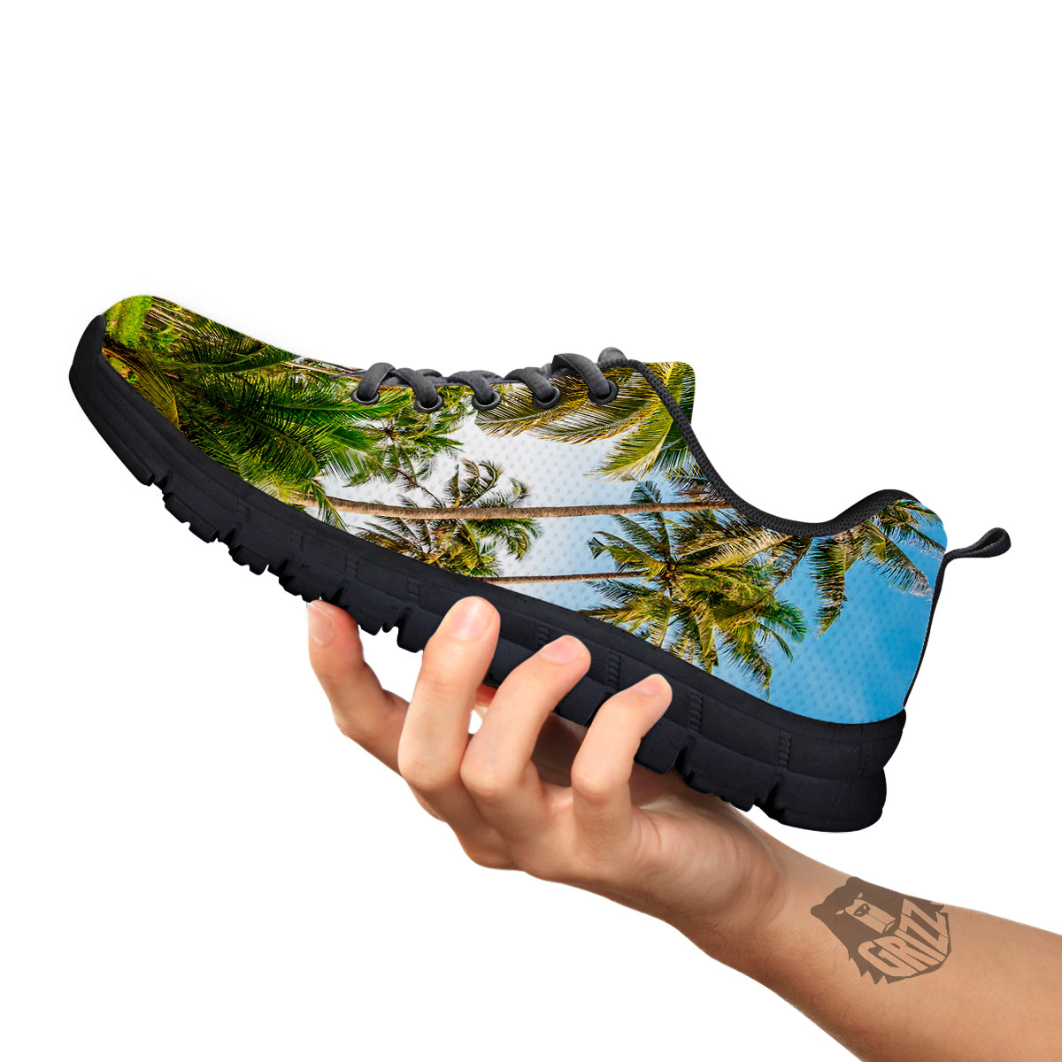 Coconut Tree Print Black Sneaker-grizzshop