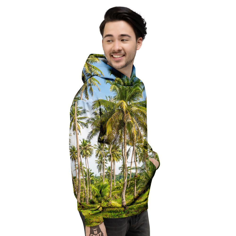 Coconut Tree Print Men's Hoodie-grizzshop