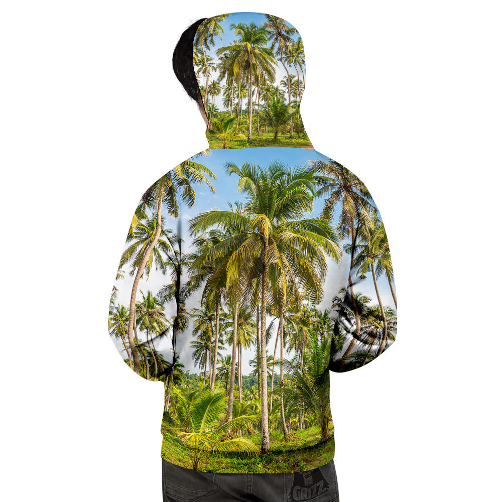 Coconut Tree Print Men's Hoodie-grizzshop