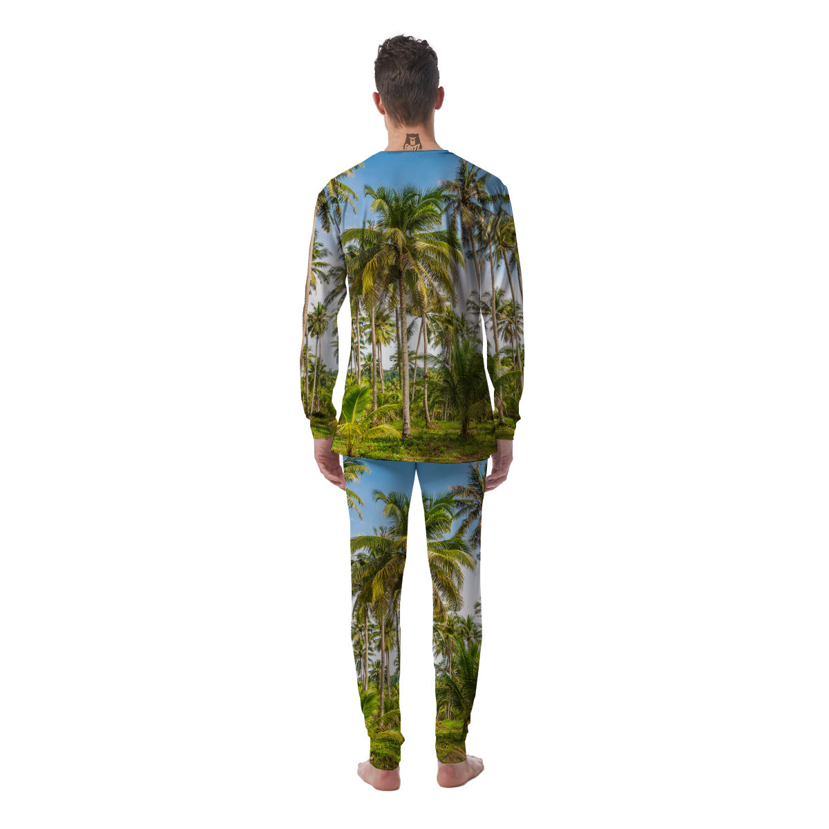 Coconut Tree Print Men's Pajamas-grizzshop