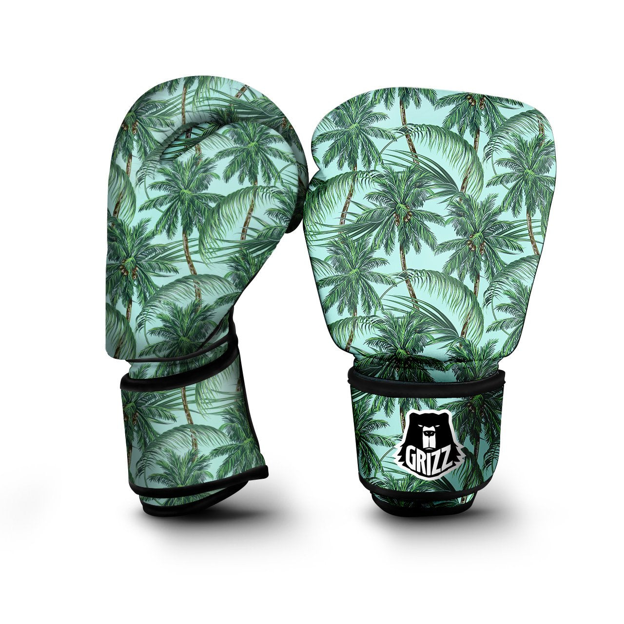 Coconut Tree Vintage Print Pattern Boxing Gloves-grizzshop