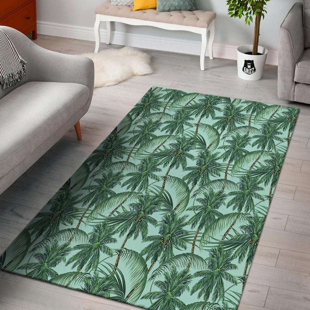 Coconut Tree Vintage Print Pattern Floor Mat-grizzshop