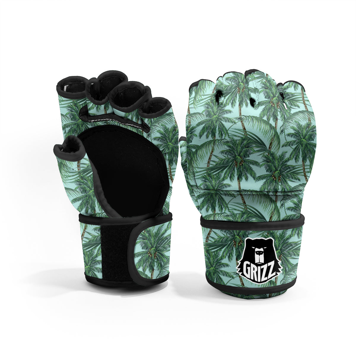 Coconut Tree Vintage Print Pattern MMA Gloves-grizzshop