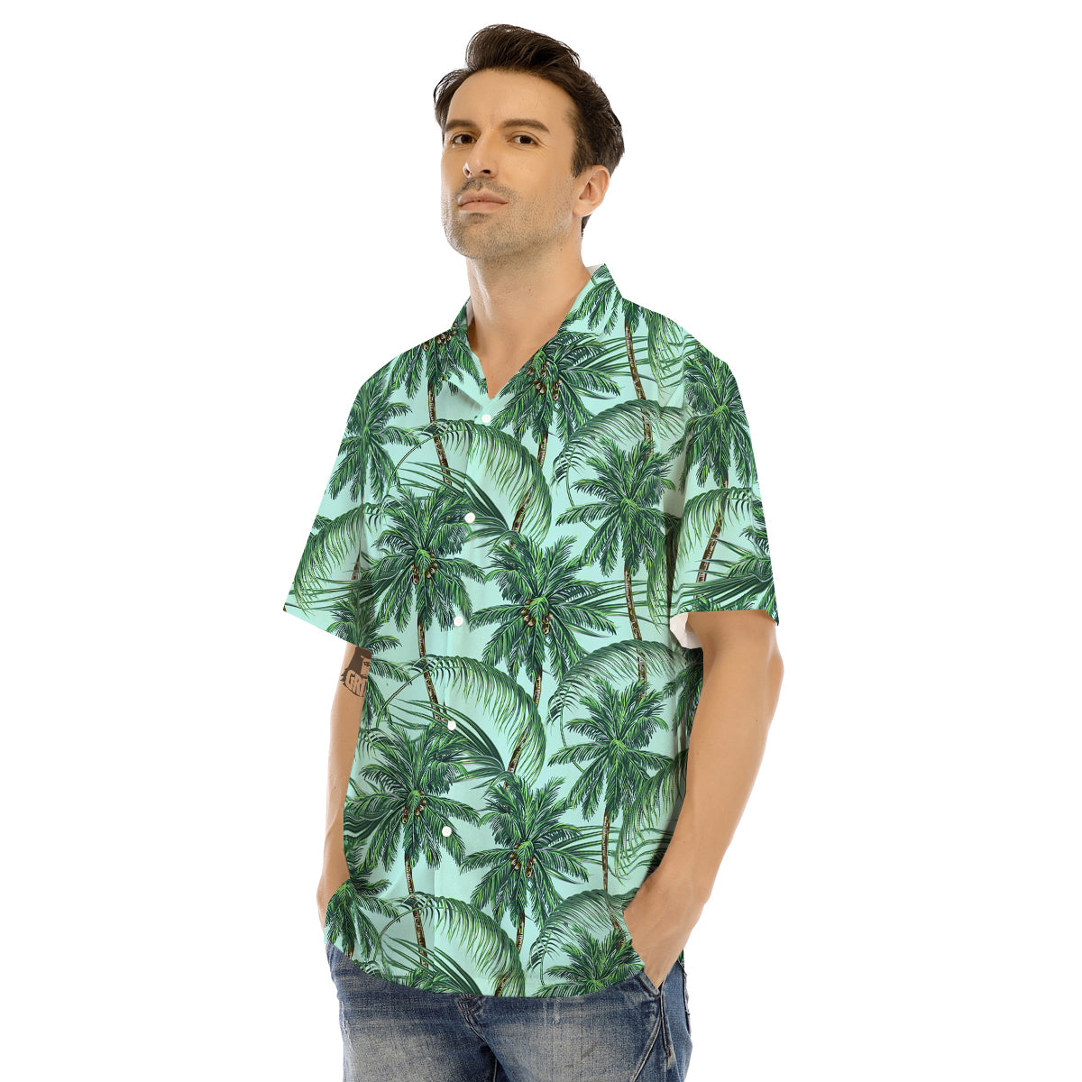 Coconut Tree Vintage Print Pattern Men's Hawaiian Shirt-grizzshop