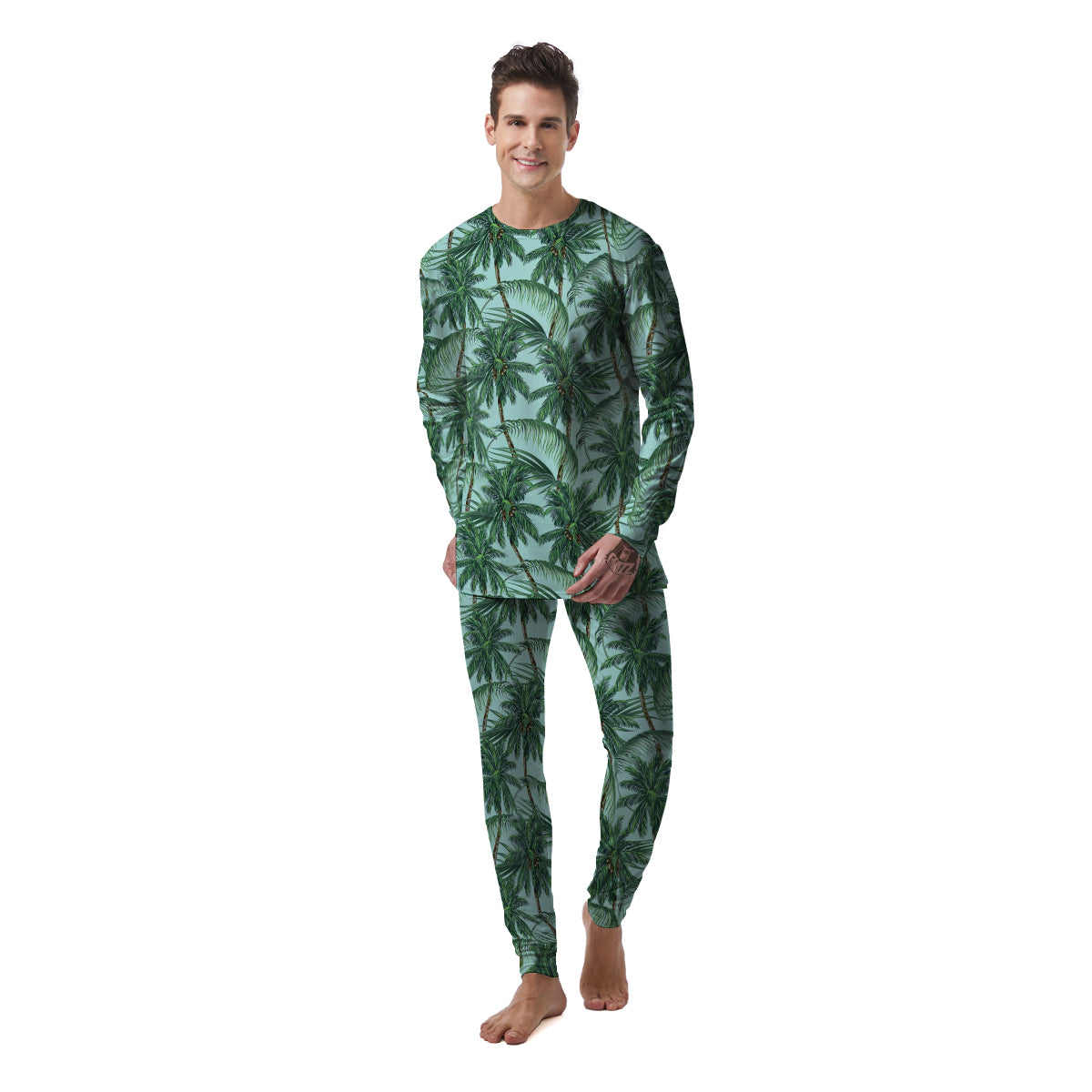 Coconut Tree Vintage Print Pattern Men's Pajamas-grizzshop
