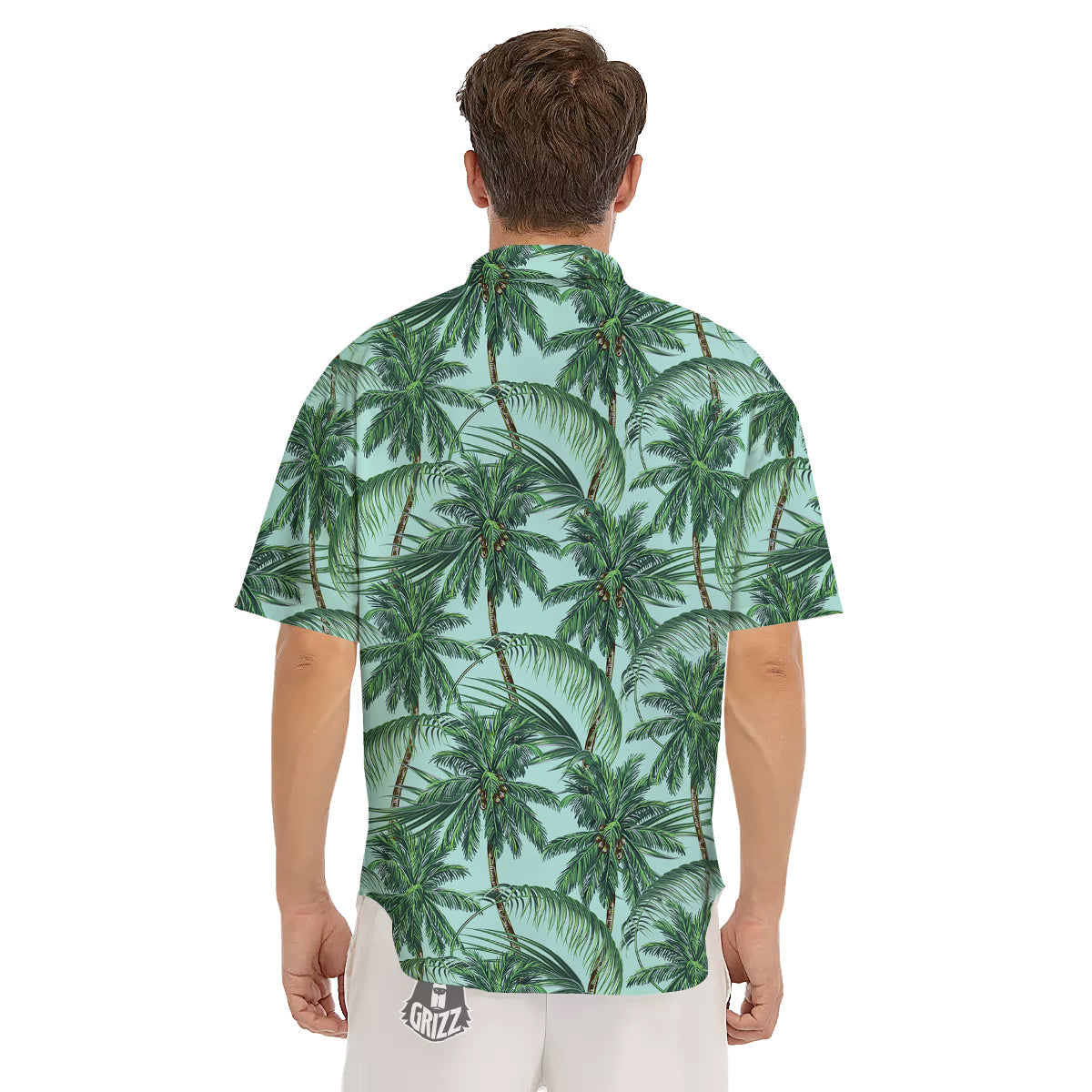 Coconut Tree Vintage Print Pattern Men's Short Sleeve Shirts-grizzshop