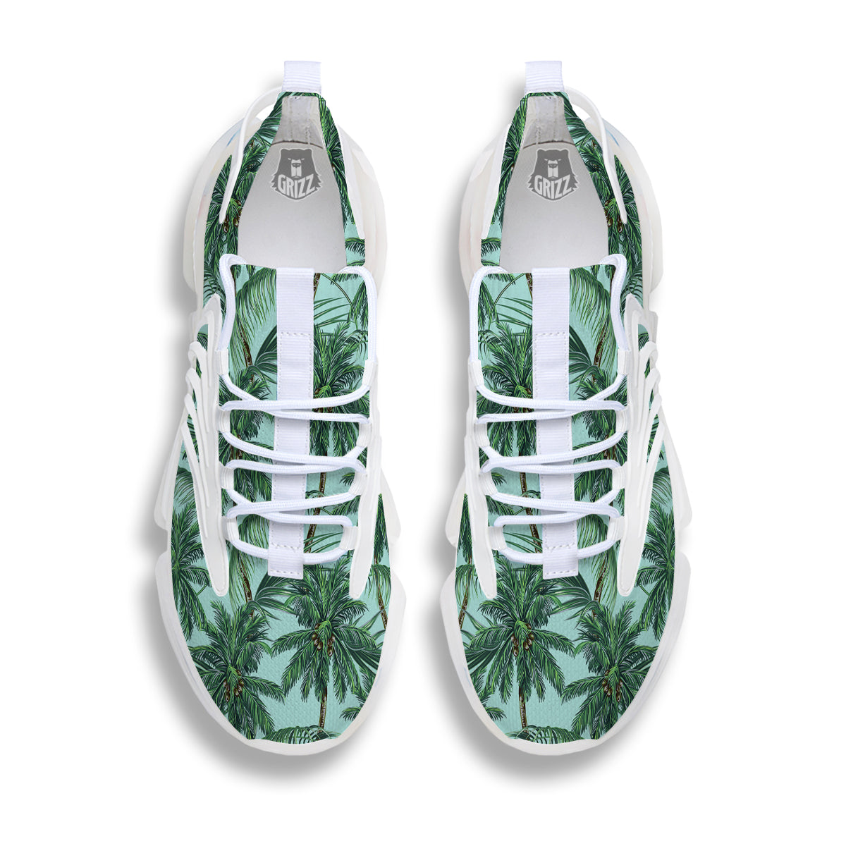 Coconut Tree Vintage Print Pattern White Gym Shoes-grizzshop