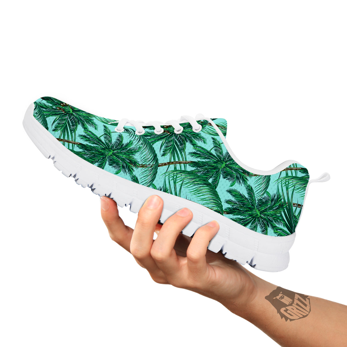 Coconut Tree Vintage Print Pattern White Sneaker-grizzshop