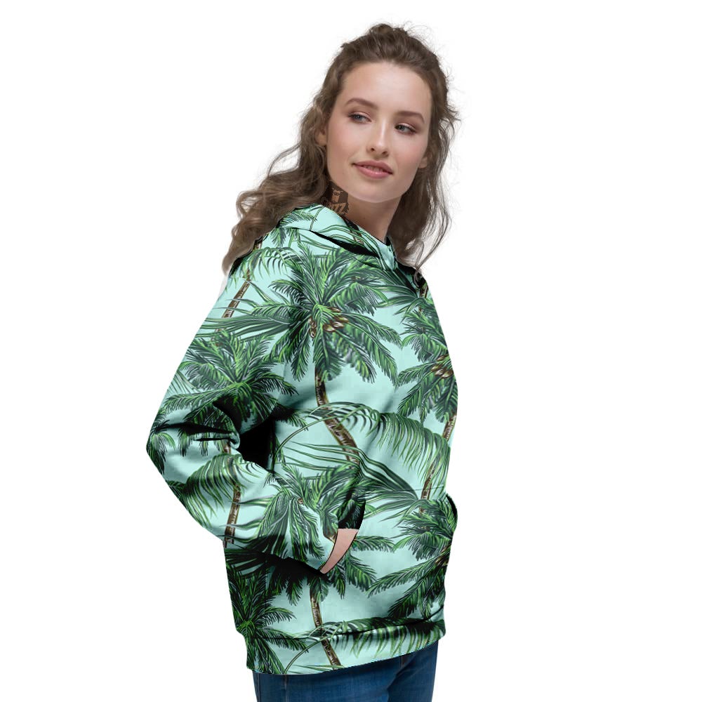 Coconut Tree Vintage Print Pattern Women's Hoodie-grizzshop