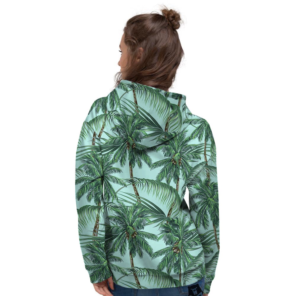 Coconut Tree Vintage Print Pattern Women's Hoodie-grizzshop