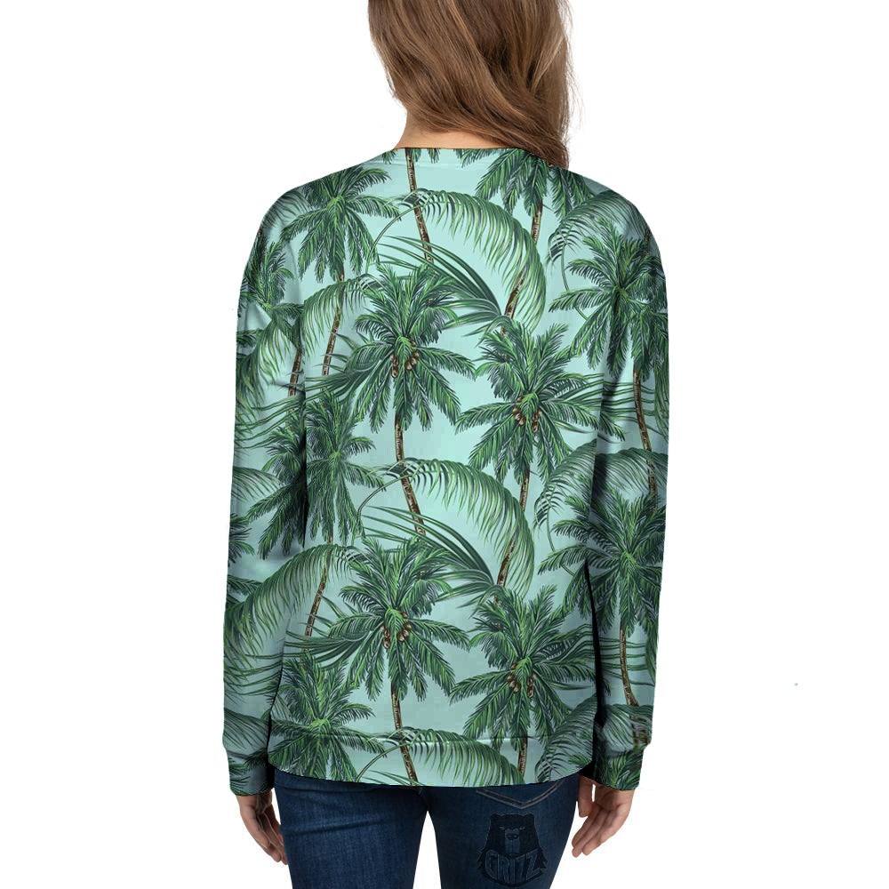 Coconut Tree Vintage Print Pattern Women's Sweatshirt-grizzshop