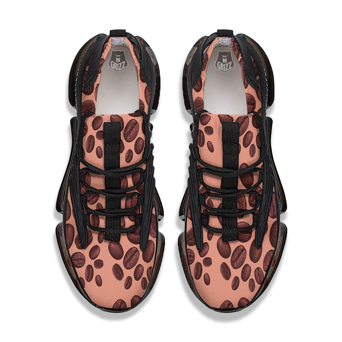 Coffee Bean Vintage Print Pattern Black Gym Shoes-grizzshop
