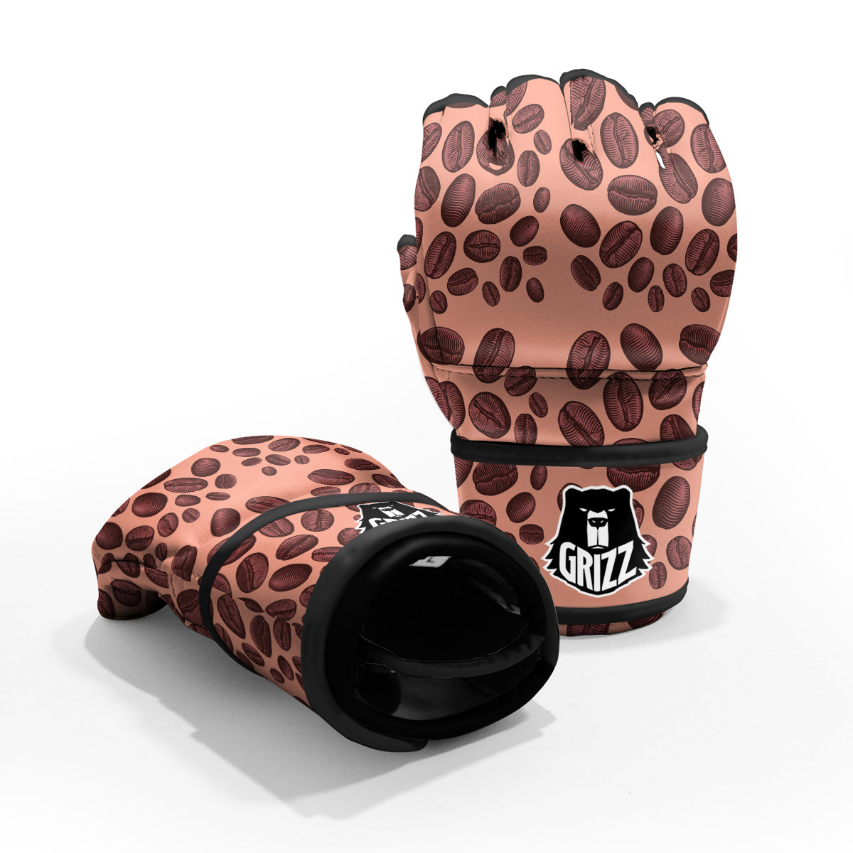 Coffee Bean Vintage Print Pattern MMA Gloves-grizzshop