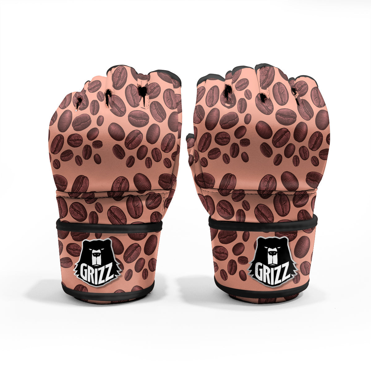 Coffee Bean Vintage Print Pattern MMA Gloves-grizzshop