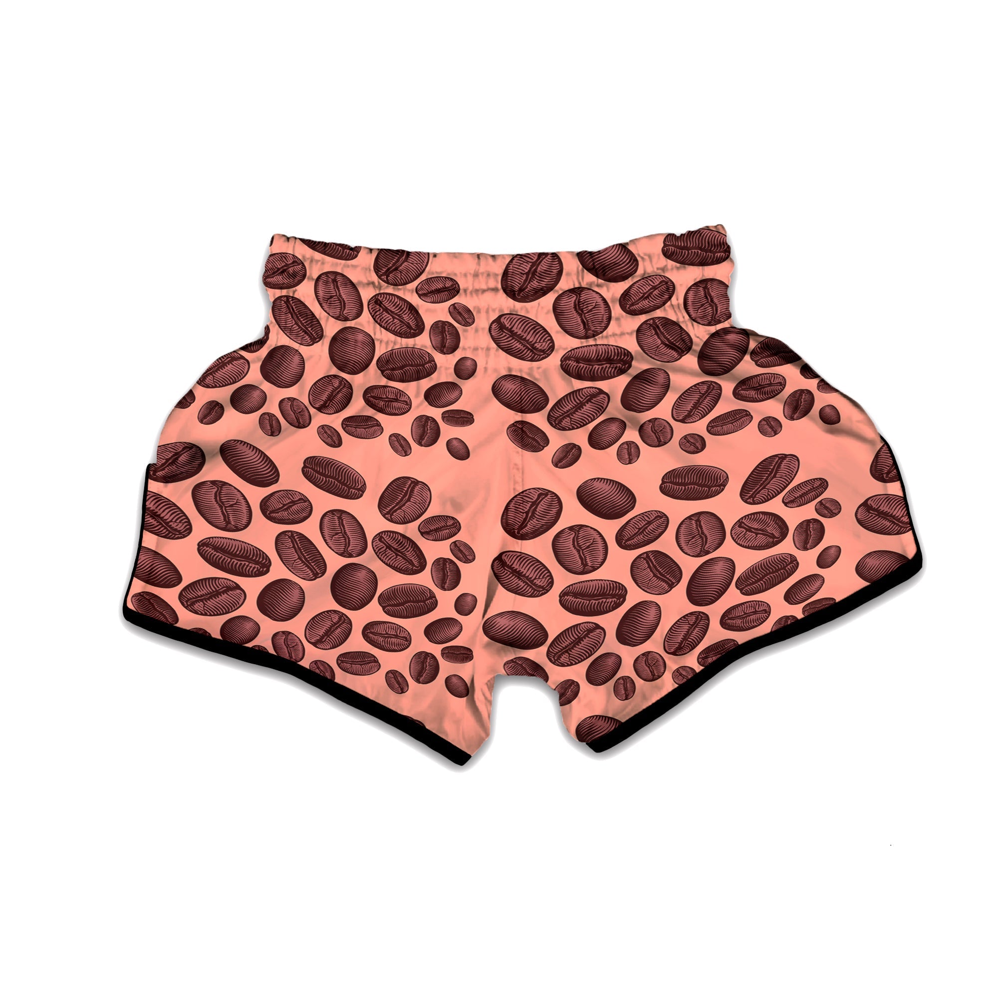 Coffee Bean Vintage Print Pattern Muay Thai Boxing Shorts-grizzshop