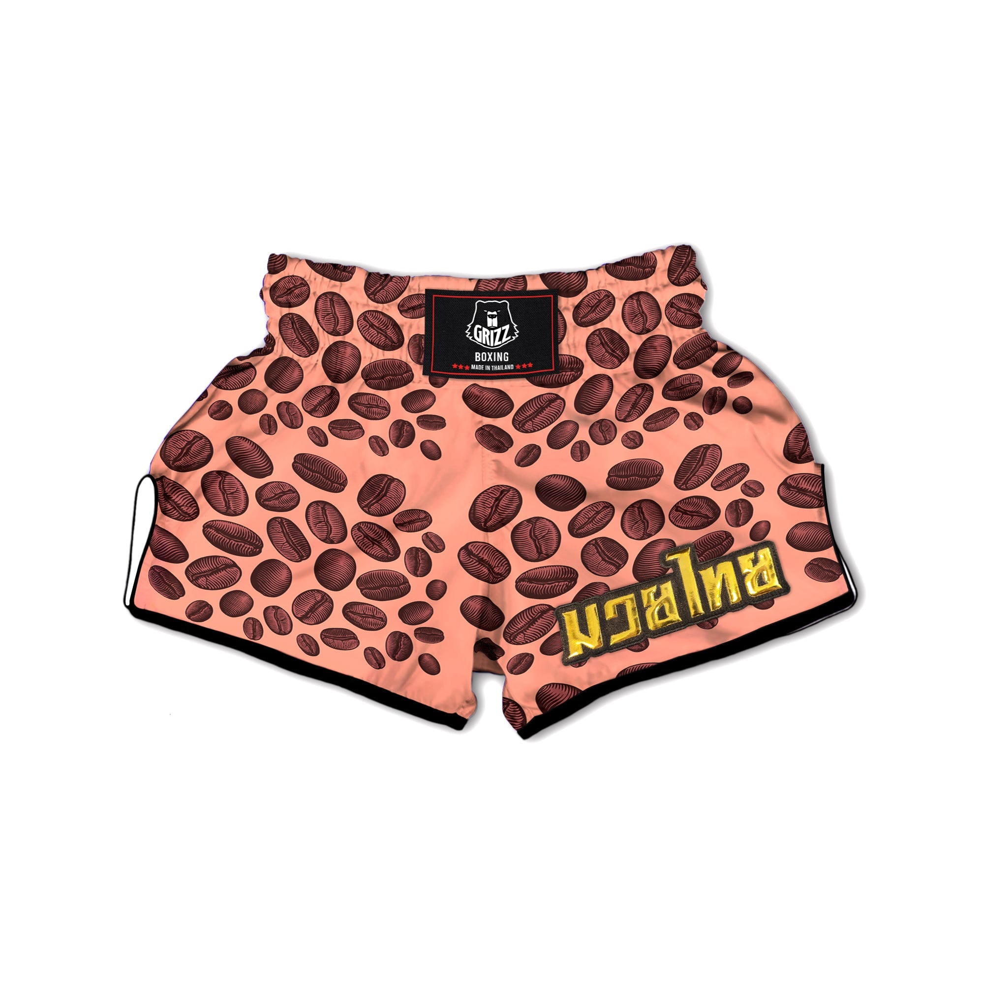 Coffee Bean Vintage Print Pattern Muay Thai Boxing Shorts-grizzshop
