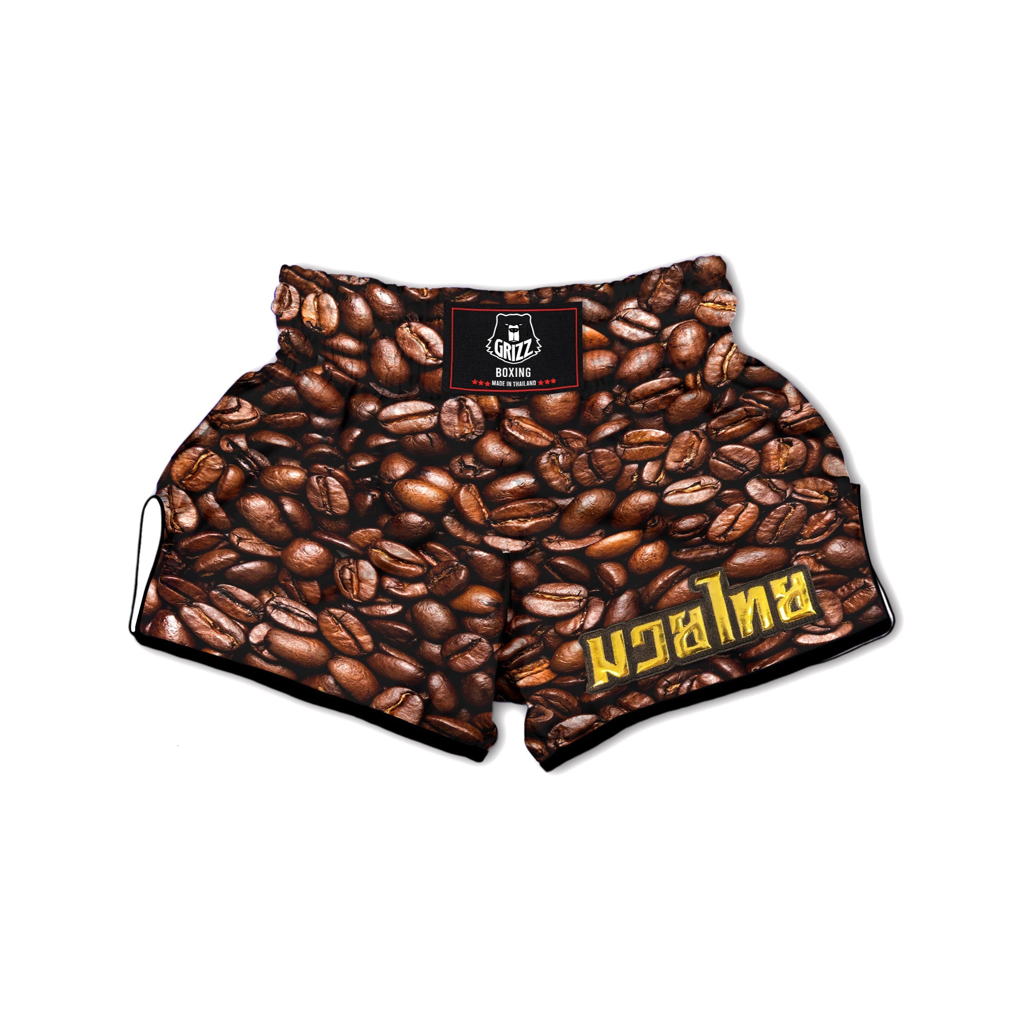 Coffee Beans Print Muay Thai Boxing Shorts-grizzshop
