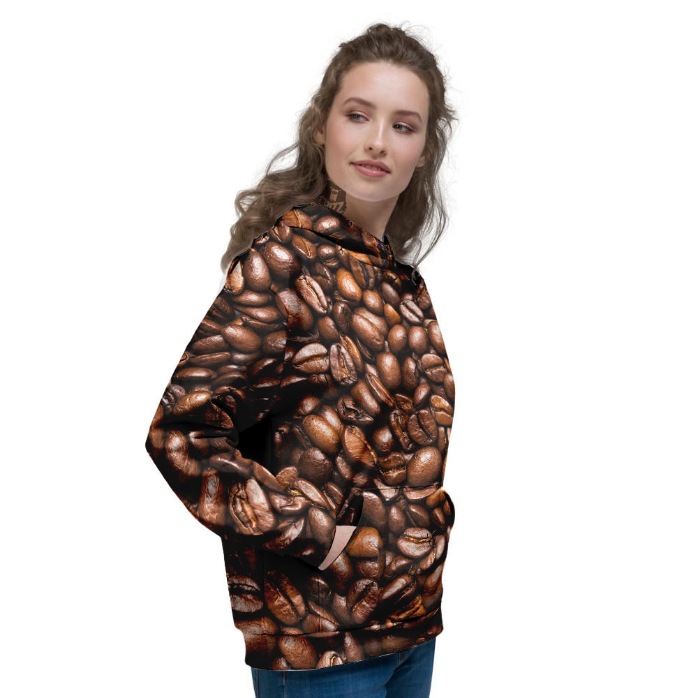 Coffee Beans Print Women's Hoodie-grizzshop