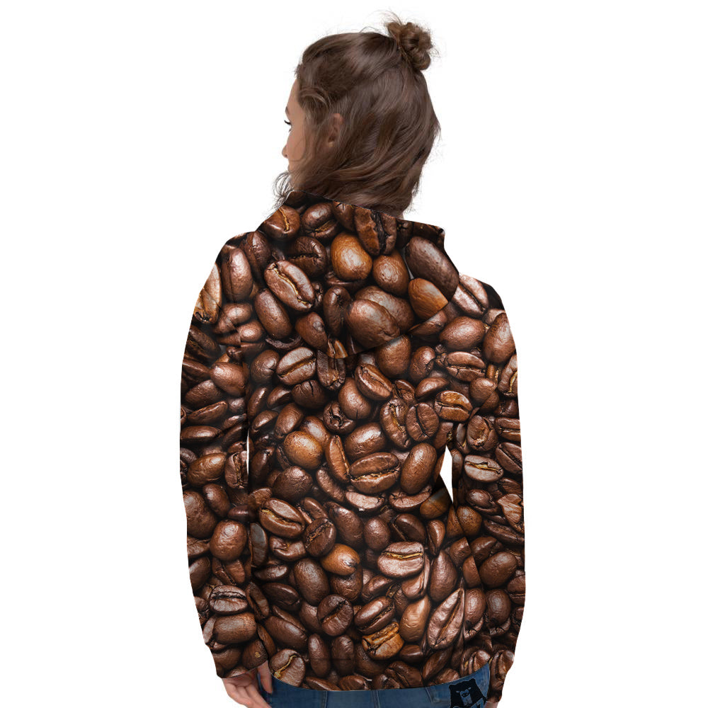 Coffee Beans Print Women's Hoodie-grizzshop