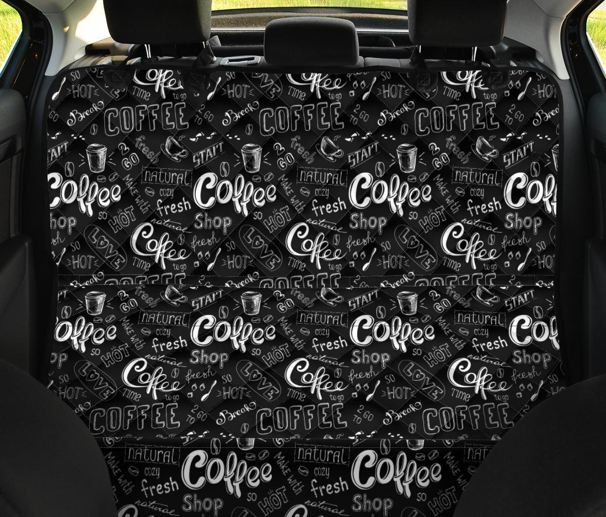 Coffee Black Pattern Print Pet Car Seat Cover-grizzshop