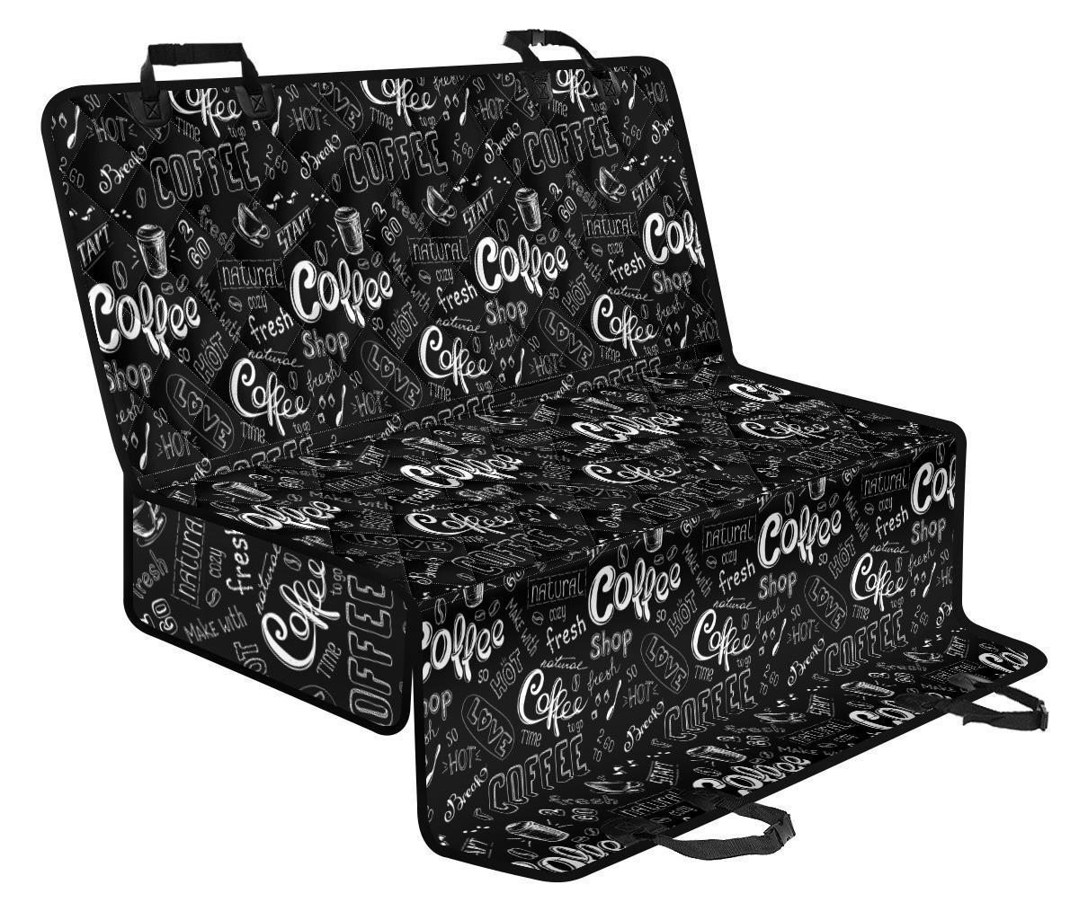 Coffee Black Pattern Print Pet Car Seat Cover-grizzshop