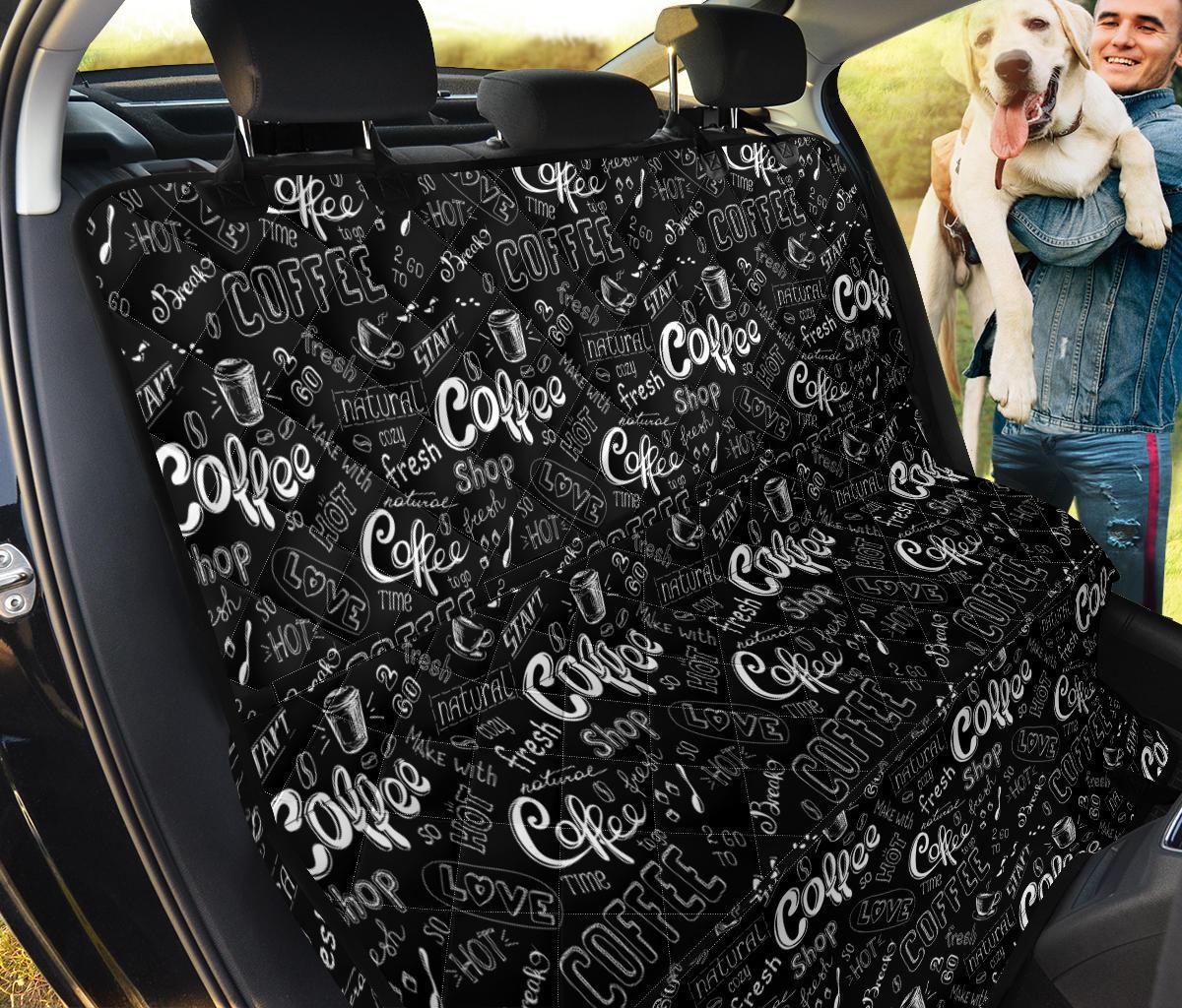 Coffee Black Pattern Print Pet Car Seat Cover-grizzshop