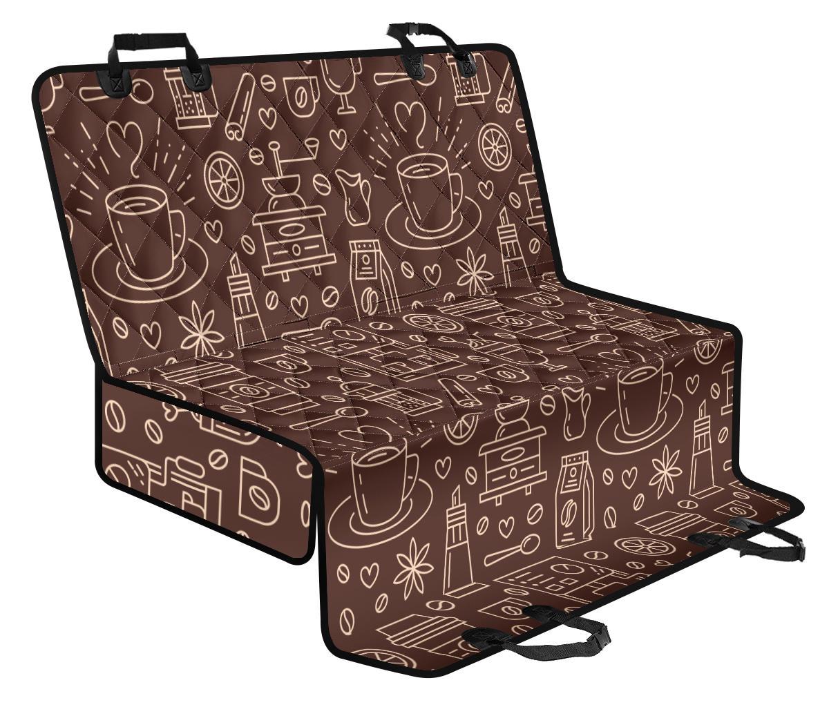Coffee Print Pattern Pet Car Seat Cover-grizzshop