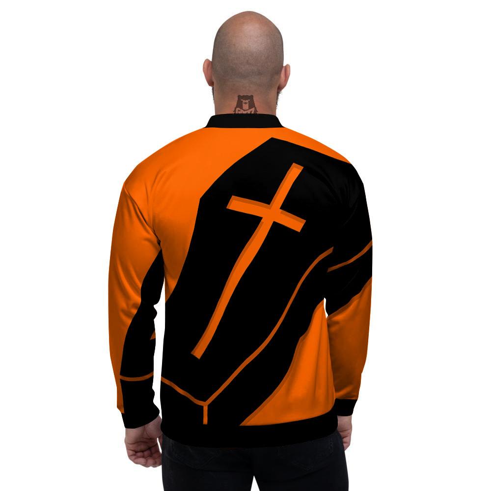 Coffin Halloween Vampire Print Men's Bomber Jacket-grizzshop
