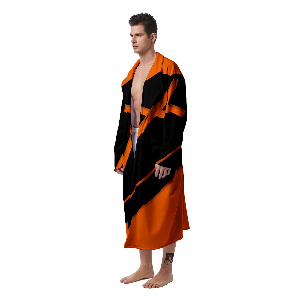 Coffin Halloween Vampire Print Men's Robe-grizzshop